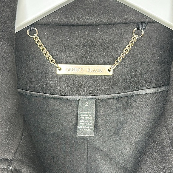 WHBM Faux Suede Vegan Moto Jacket Black with Gold Tone Zippers and Snaps Size 2 - Picture 12 of 16